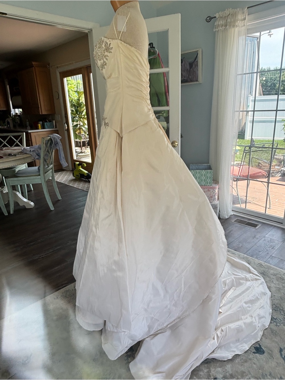 Maggie Sottero Haute Couture Ivory Strapless French Taffeta Wedding Gown - Picture 6 of 13